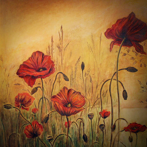 Poppies oil on canvas Eshurin Rostislav