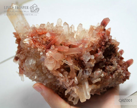 Red Quartz Crystal Cluster Specimen 1 301g