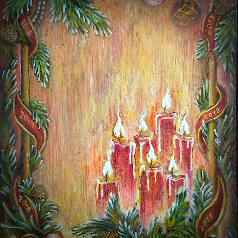 Christmas card oil on canvas Eshurin Rostislav