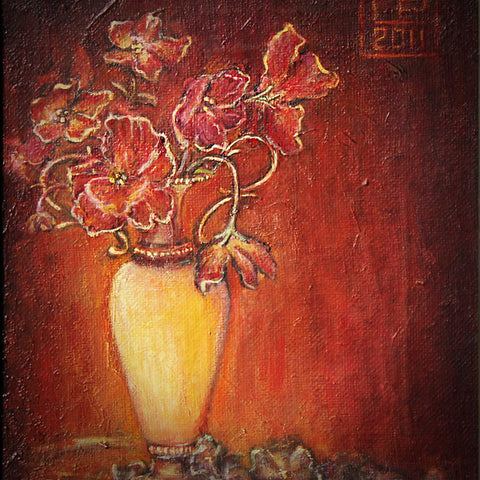 Bouquet with violets oil on canvas Eshurin Rostislav