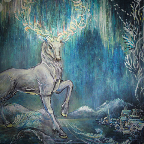 Christmas deer oil on canvas Eshurin Rostislav