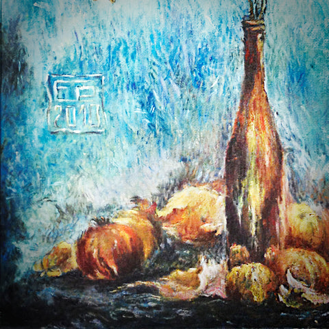 Autumn still life with Maple leaves oil on canvas Eshurin Rostislav