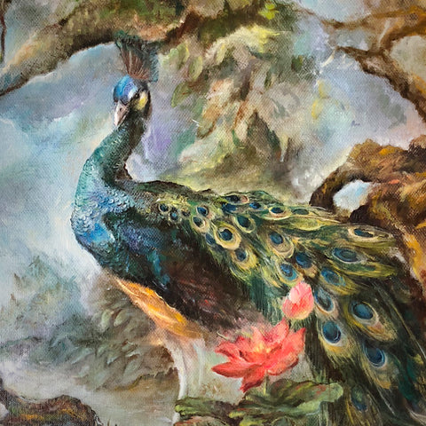 Peacock oil on canvas Eshurin Rostislav