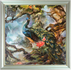 Peacock oil on canvas Eshurin Rostislav Павлин холст, масло Ешурин Ростислав 