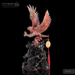 Solid jasper eagle carving with the spread wings a wooden stand Орёл с Распростёртыми Крыльями из Яшмы на Деревянной Подставке подарок руководителям минерал премиум  mineral premium ltd 