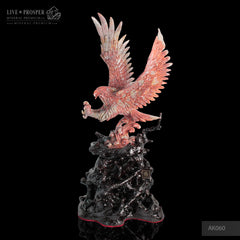 Solid jasper eagle carving with the spread wings a wooden stand Орёл с Распростёртыми Крыльями из Яшмы на Деревянной Подставке подарок руководителям минерал премиум  mineral premium ltd 