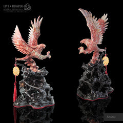 Solid jasper eagle carving with the spread wings a wooden stand Орёл с Распростёртыми Крыльями из Яшмы на Деревянной Подставке подарок руководителям минерал премиум  mineral premium ltd 