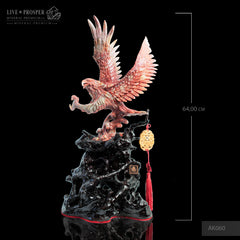 Solid jasper eagle carving with the spread wings a wooden stand Орёл с Распростёртыми Крыльями из Яшмы на Деревянной Подставке подарок руководителям минерал премиум  mineral premium ltd 