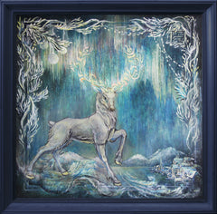 Christmas deer oil on canvas Eshurin Rostislav Рождественский олень холст, масло Ешурин Ростислав