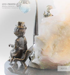 Bronze with minerals 