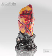 Solid Dragon Eye  polishing stone jasper mookaite   yaspis on a wooden stand   Драконий глаз  полированный камень из яшмы мукаита  яспис на деревянной подставке 