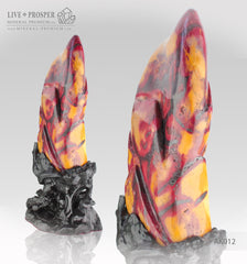 Solid Dragon Eye  polishing stone jasper mookaite   yaspis on a wooden stand   Драконий глаз  полированный камень из яшмы мукаита  яспис на деревянной подставке 