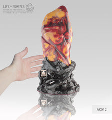 Solid Dragon Eye  polishing stone jasper mookaite   yaspis on a wooden stand   Драконий глаз  полированный камень из яшмы мукаита  яспис на деревянной подставке 