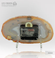 Сlock with Bronze bumblebee with Demantoid inserts on Agate plate