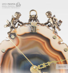 Сlock with a bronze cupids figures on agate plate Часы с бронзовыми купидонами на пластине из агата wedding gift подарок на свадьбу подарок на 14 февраля mineral premium минерал премиум 
