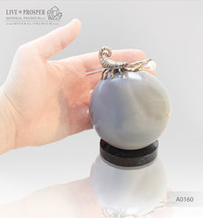 Bronze figure of scorpion on geode agate amethyst sphere with sea pearl and Swarovski inserts on dolerite plate №2 Бронзовый скорпион в жеода аметиста агатовом шаре с морской жемчужиной и вставками из Сваровски на пластине из долерита №2