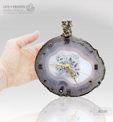 Clock with a bronze cupid figures with garnet heart on agate plate Часы с бронзовыми купидонами и сердцем из граната на пластине из агата  Mineral Premium минерал Премиум Wedding gift Подарок на свадьбу 