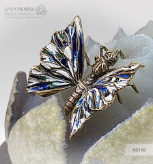 Bronze butterfly with colored enamel on an agate Lotus flower on a dolerite plate Бронзовая бабочка с цветной эмалью на цветке Лотуса из агата и пластине из долерита подарок на 8 марта подарок жене подарок девушке свадебный подарок 