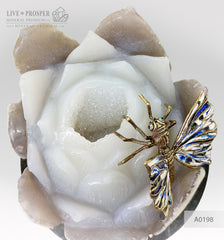 Bronze butterfly with colored enamel on an agate Lotus flower on a dolerite plate Бронзовая бабочка с цветной эмалью на цветке Лотуса из агата и пластине из долерита подарок на 8 марта подарок жене подарок девушке свадебный подарок 