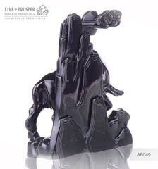 Solid obsidian carving of bull on guard -lunar calendar 2
