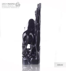 Solid obsidian carving of bull on guard -lunar calendar 2