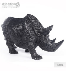 Solid obsidian carving of Rhino on guard   Носорог из Чёрного Обсидиана -"Страж"