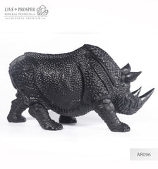 Solid obsidian carving of Rhino on guard   Носорог из Чёрного Обсидиана -"Страж"