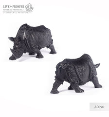 Solid obsidian carving of Rhino on guard   Носорог из Чёрного Обсидиана -"Страж"