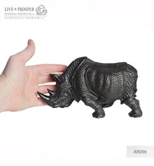 Solid obsidian carving of Rhino on guard   Носорог из Чёрного Обсидиана -"Страж"