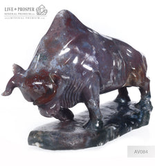 Solid Indian Agate carving of Bull Бык из Индийского агата 