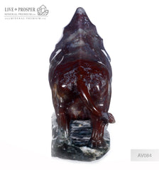 Solid Indian Agate carving of Bull Бык из Индийского агата 