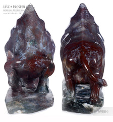 Solid Indian Agate carving of Bull Бык из Индийского агата 