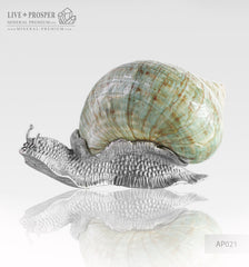 Home décor Two Snails from the Seashell with a tin lining on a marble base - salt and pepper shakers  Декор для дома Две Улитки из Морской раковины c накладкой из олова на подставке из мрамора  – солонка и перечница