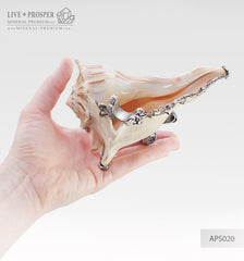 Home décor Seashell with silver 925 lining - ashtray for cigars Декор для дома Морская раковина c накладкой из серебра 925 пробы – пепельница для сигар 