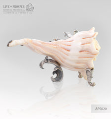 Home décor Seashell with silver 925 lining - ashtray for cigars Декор для дома Морская раковина c накладкой из серебра 925 пробы – пепельница для сигар 