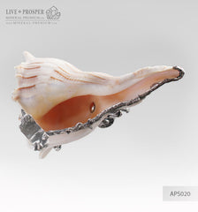 Home décor Seashell with silver 925 lining - ashtray for cigars Декор для дома Морская раковина c накладкой из серебра 925 пробы – пепельница для сигар 