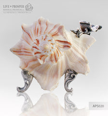 Home décor Seashell with silver 925 lining - ashtray for cigars Декор для дома Морская раковина c накладкой из серебра 925 пробы – пепельница для сигар 