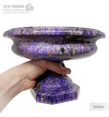 Handmade Charoite stone vase  Каменный вазон из Чароита – ручная работа