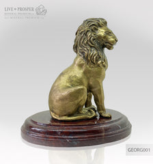 Bronze figure of lion the King of pride on jasper plate Бронзовый лев Король прайда на пластине из яшмы подарок на 23 февраля подарок для него подарок для руководителя 