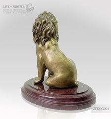 Bronze figure of lion the King of pride on jasper plate Бронзовый лев Король прайда на пластине из яшмы подарок на 23 февраля подарок для него подарок для руководителя 