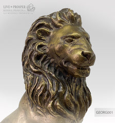 Bronze figure of lion the King of pride on jasper plate Бронзовый лев Король прайда на пластине из яшмы подарок на 23 февраля подарок для него подарок для руководителя 