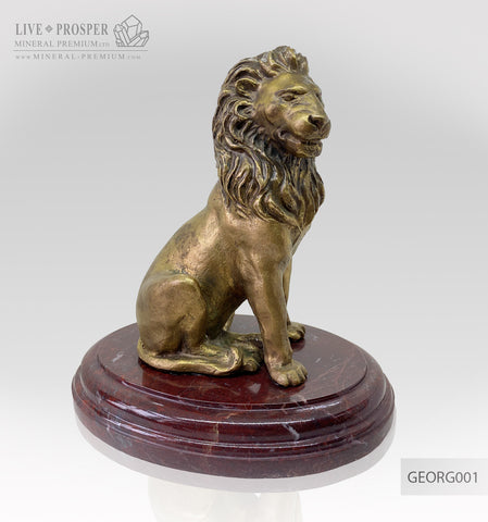 Bronze figure of lion the King of pride on jasper plate GEORG001