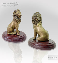 Bronze figure of lion the King of pride on jasper plate Бронзовый лев Король прайда на пластине из яшмы подарок на 23 февраля подарок для него подарок для руководителя 