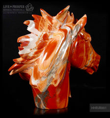 Solid red jasper Arabian horse head carving