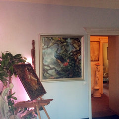 Window view series Megapolis oil on canvas Eshurin Rostislav