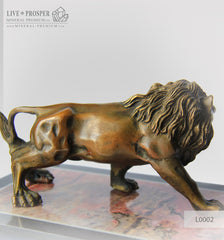 Bronze Lion figure on a Jasper plate