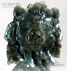 Solid Labradorite Lion head carving