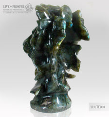 Solid Labradorite Lion head carving