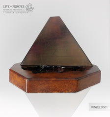 Collectible mineral specimen of Smoky quartz (Rauchtopaz) with Pyrite on a wooden stand  Коллекционный минерал Дымчатый кварц (Раухтопаз) с Пиритом на деревянной подставке  mineral premium минерал премиум 
