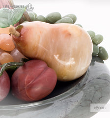 Stone Fruit Vase carving  Камнерезная авторская композиция Ваза с фруктами 